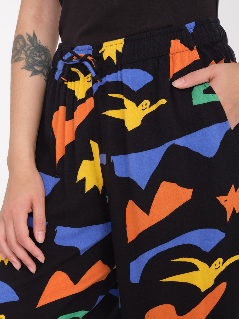 Featured Artist Arthur Longo Elastic Waist Pant - Black