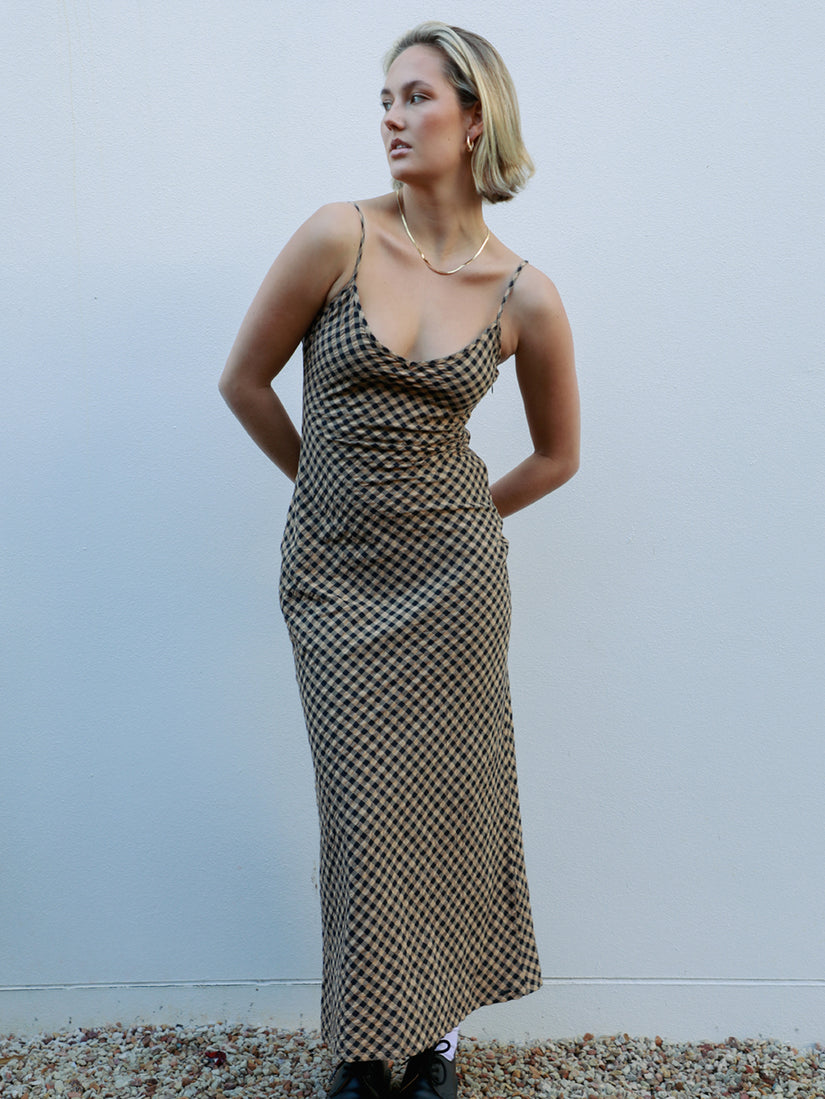 Slippy Dress - Chestnut Brown