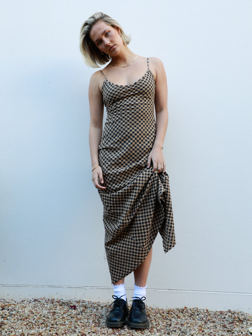 Slippy Dress - Chestnut Brown