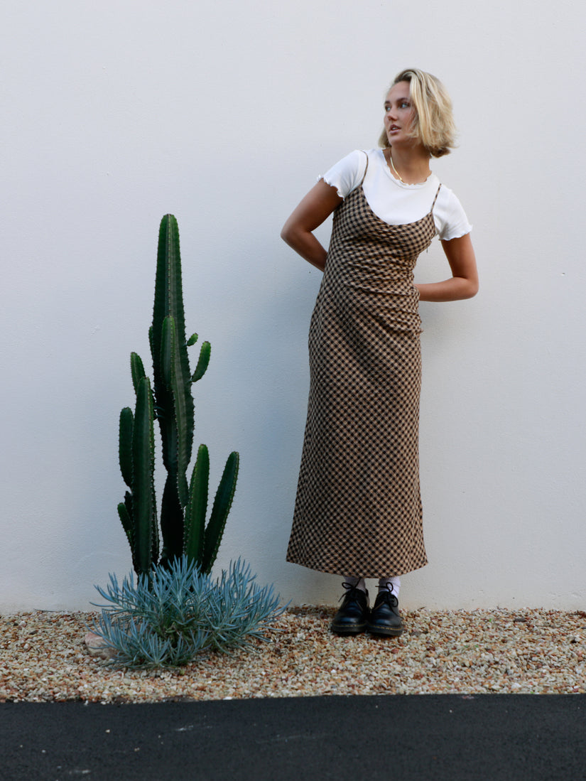 Slippy Dress - Chestnut Brown