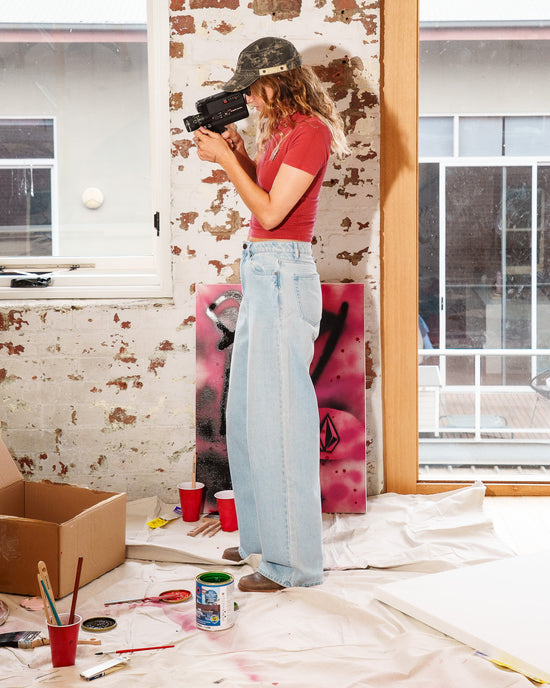 Womens Stoned Boyfriend High Rise Denim Jeans