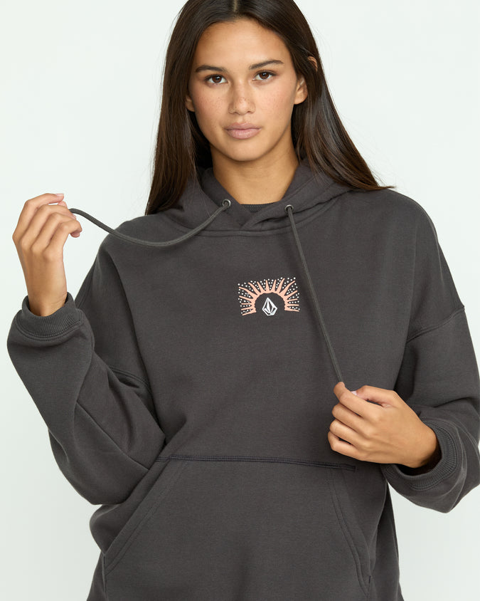 Stone Art Up Hoodie - Vintage Black