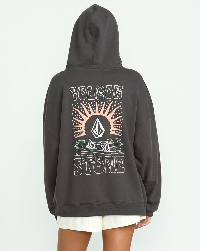 Stone Art Up Hoodie - Vintage Black