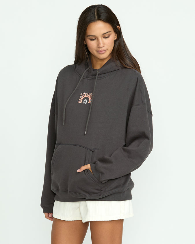 Stone Art Up Hoodie - Vintage Black