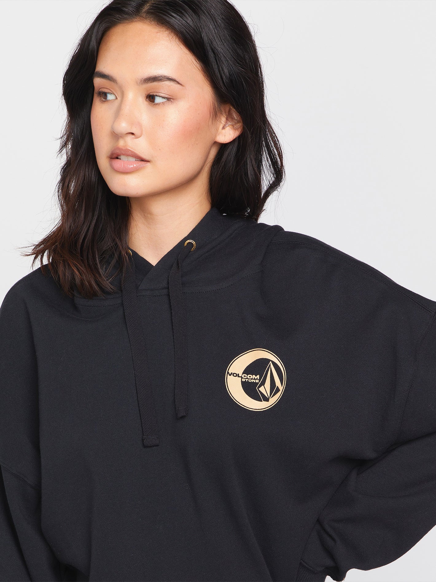 Volcom Golden Hour Felpa Con Cappuccio Donna – Pile, Tasca A Marsupio, Serigrafia, Morbida E Comoda
