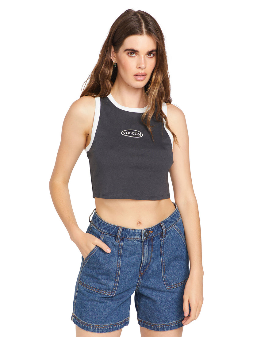 Fun Fever Rib Tank - Vintage Black