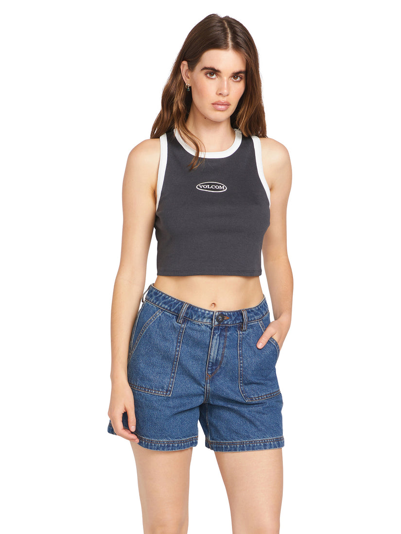 Fun Fever Rib Tank - Vintage Black