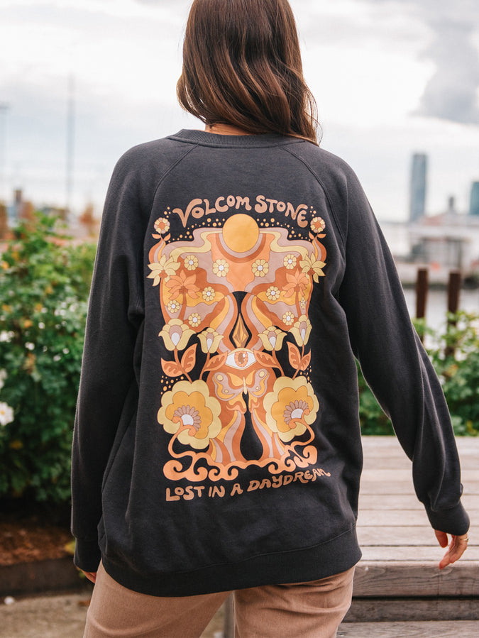 Sun Keep Magic Boyfriend Crew Fleece - Vintage Black