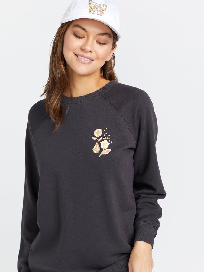 Sun Keep Magic Boyfriend Crew Fleece - Vintage Black