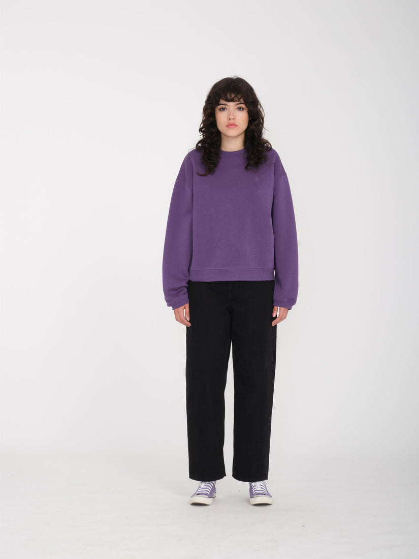 Stone Heart Up Crew Fleece - Deep Purple