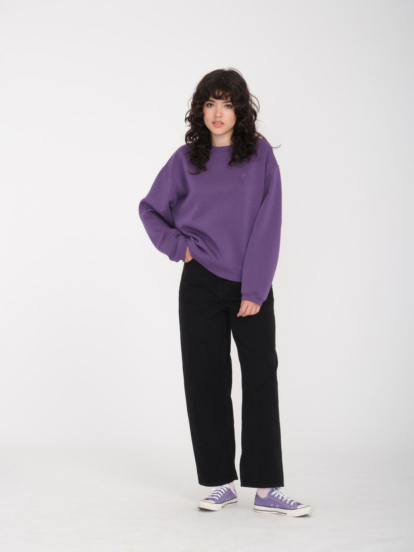 Stone Heart Up Crew Fleece - Deep Purple