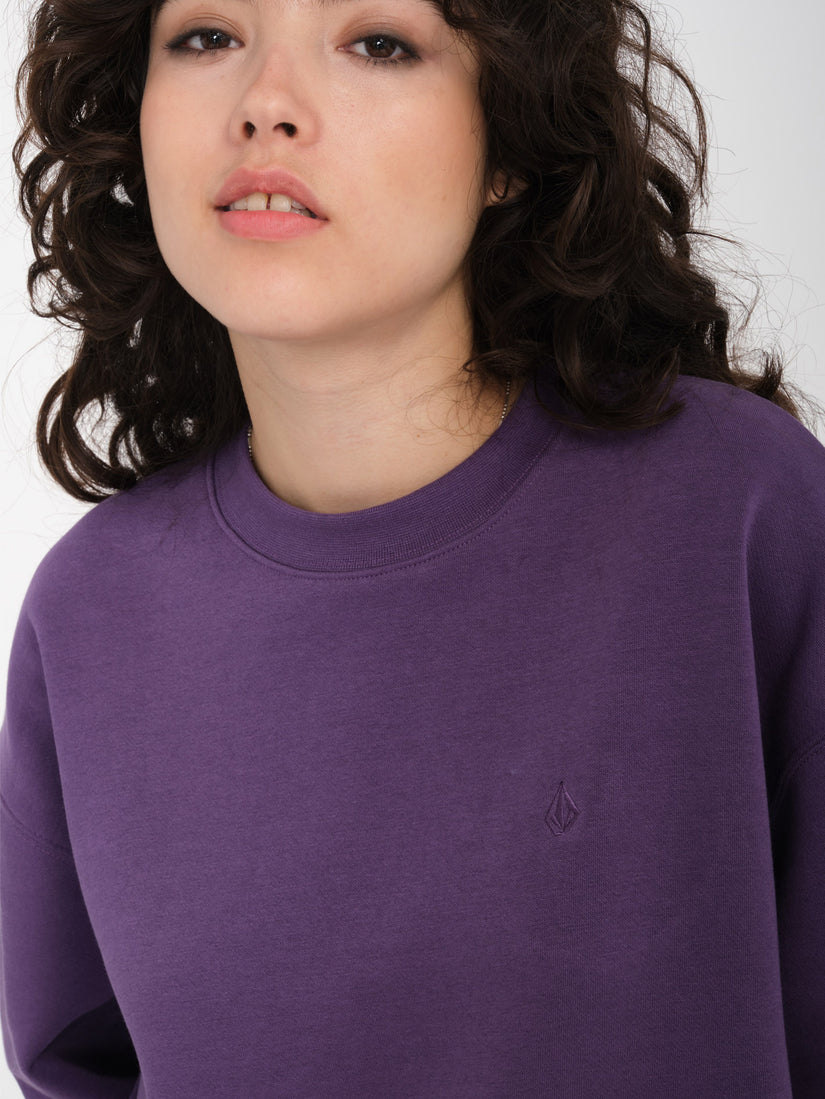 Stone Heart Up Crew Fleece - Deep Purple