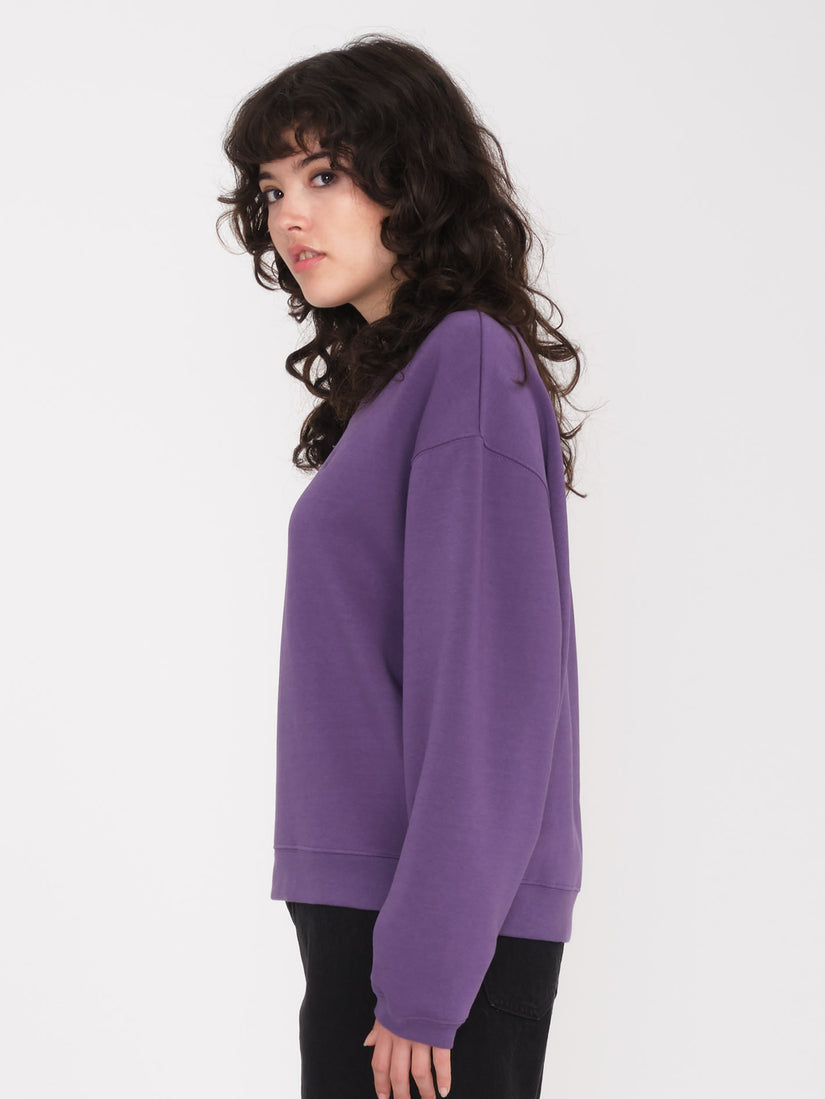 Stone Heart Up Crew Fleece - Deep Purple