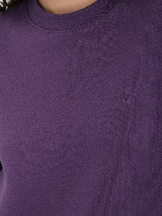 Stone Heart Up Crew Fleece - Deep Purple