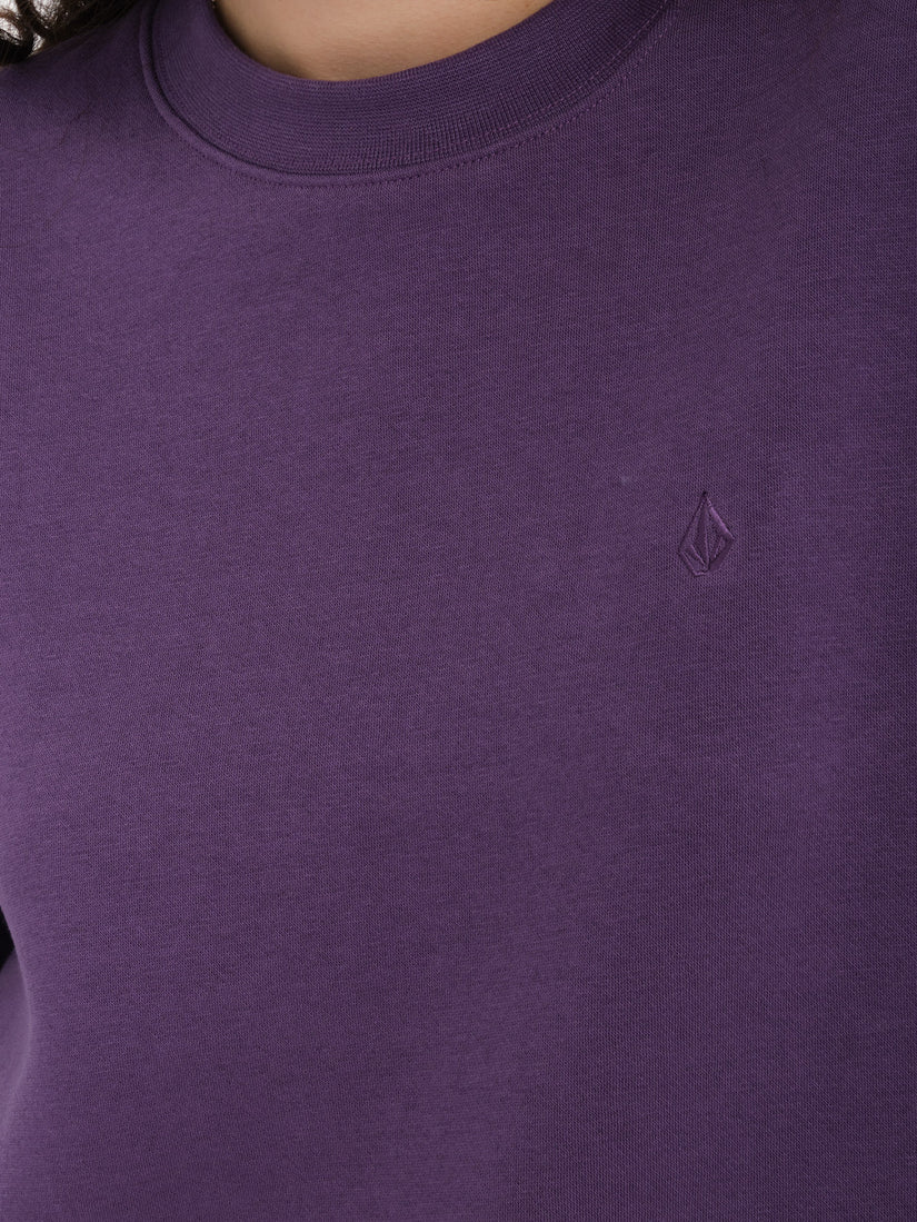 Stone Heart Up Crew Fleece - Deep Purple