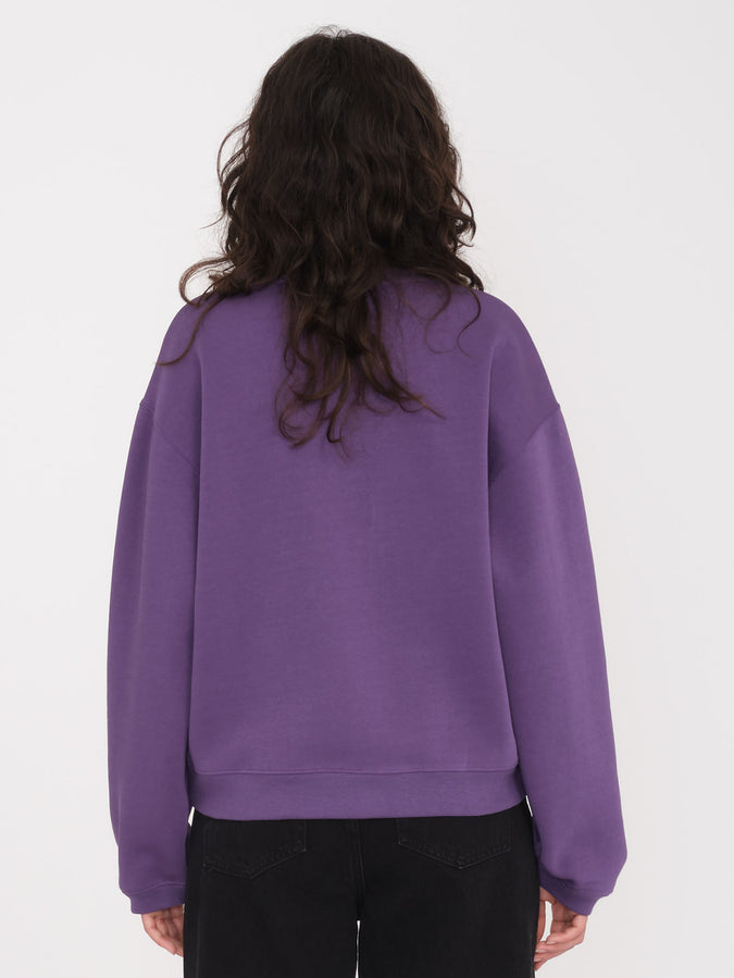 Stone Heart Up Crew Fleece - Deep Purple
