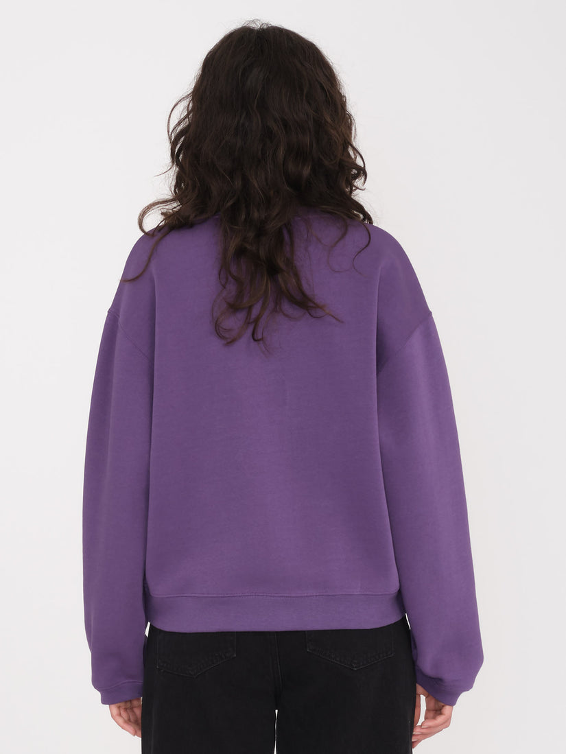 Stone Heart Up Crew Fleece - Deep Purple