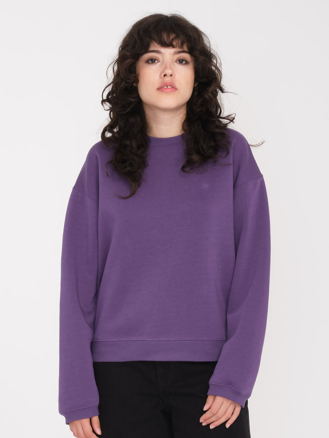 Stone Heart Up Crew Fleece - Deep Purple