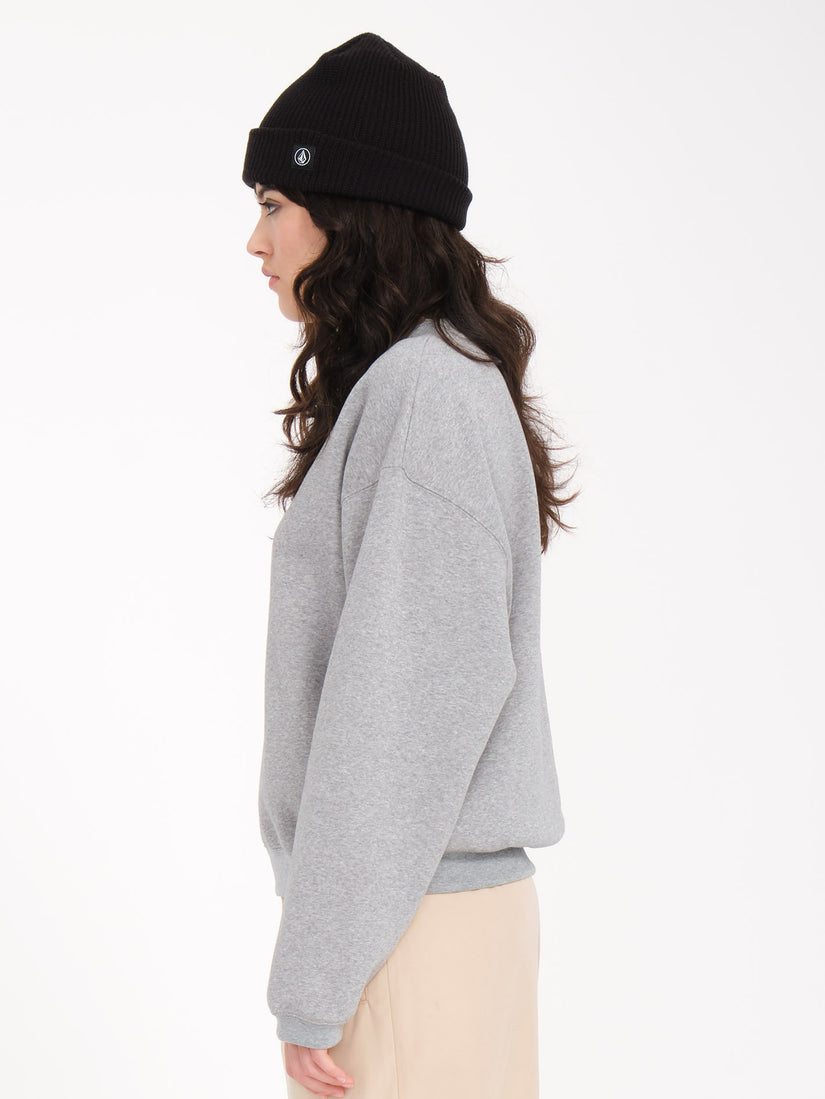 Stone Heart Up Crew Fleece - Heather Grey