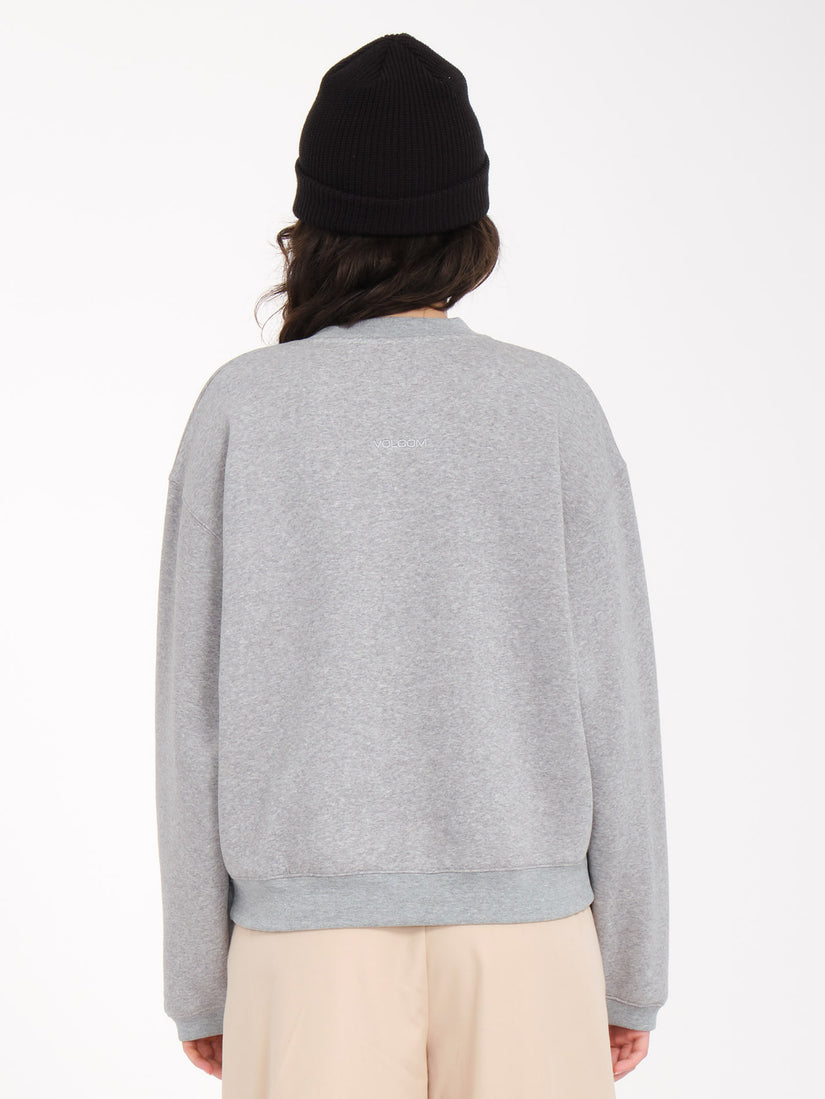Stone Heart Up Crew Fleece - Heather Grey