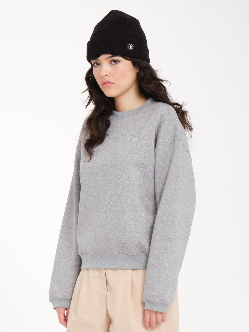 Stone Heart Up Crew Fleece - Heather Grey