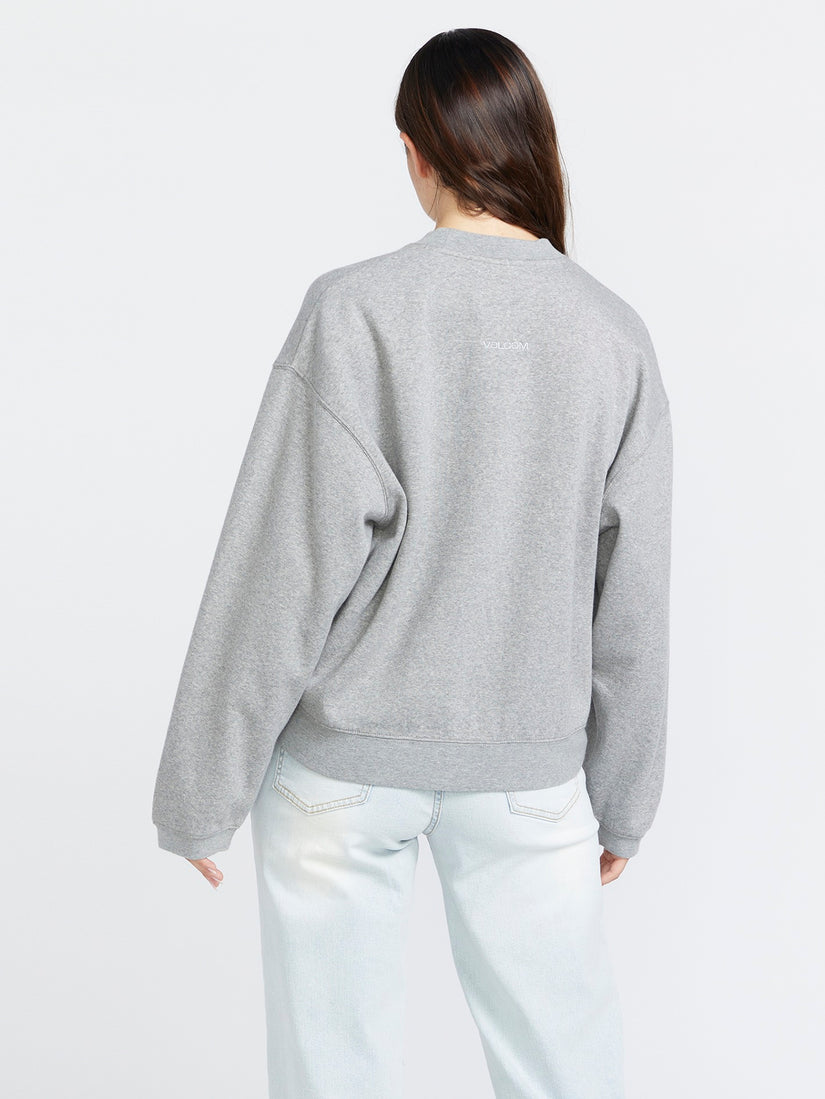 Stone Heart Up Crew Fleece - Heather Grey