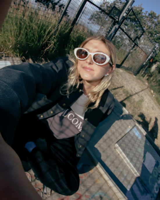 Womens Stone Blocked Crew Neck