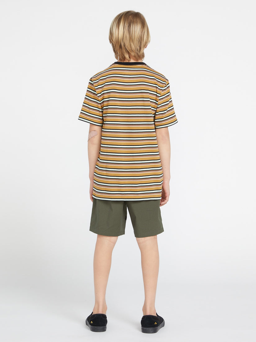 Boys Youth Bright N Early Crew Short Sleeve T-Shirt - Mustard