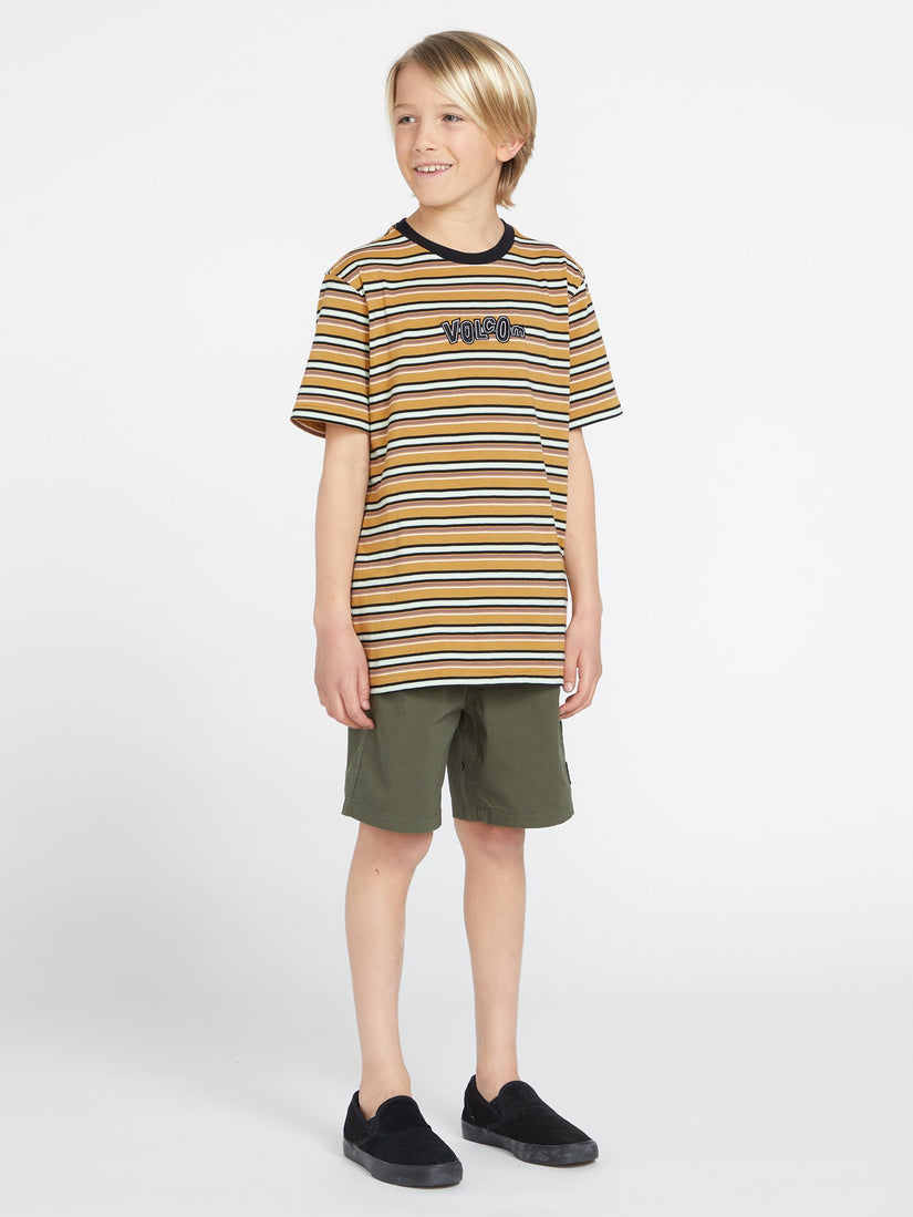 Boys Youth Bright N Early Crew Short Sleeve T-Shirt - Mustard