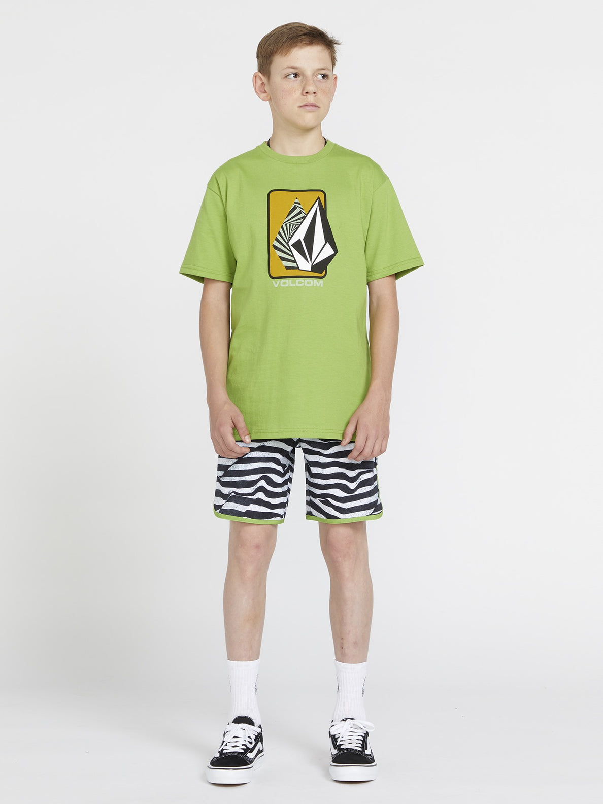 Boys Youth Rampstone Geo Short Sleeve T-Shirt - Seaweed Green