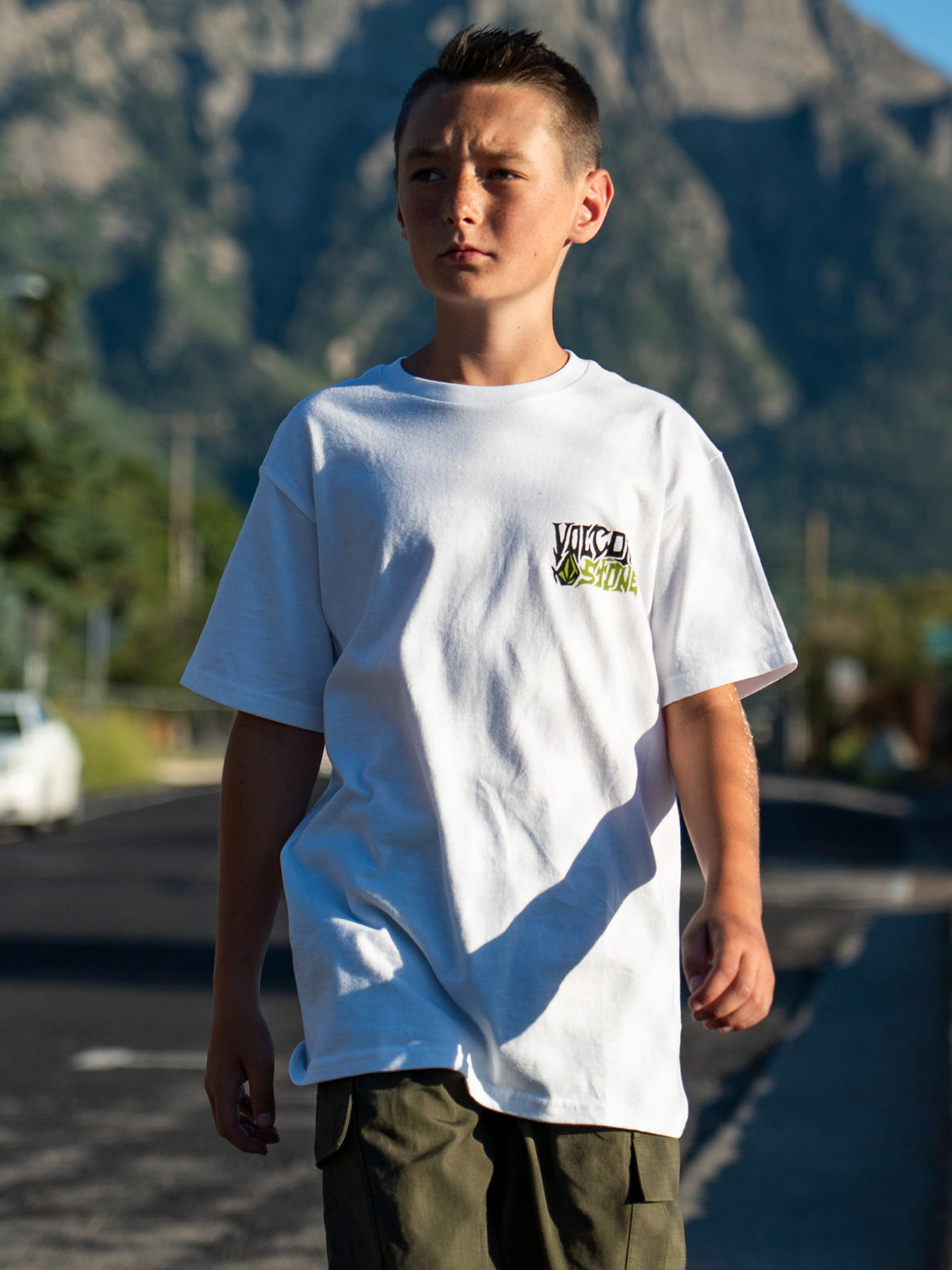 Boys Youth Eyecolades Short Sleeve T-Shirt - White