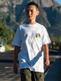 Boys Youth Eyecolades Short Sleeve T-Shirt - White