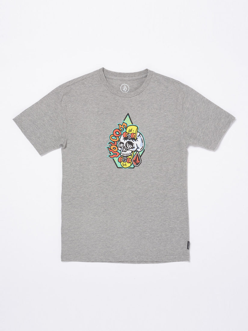Big Youth Skullskate Hth Short Sleeve T-Shirt - Heather Grey