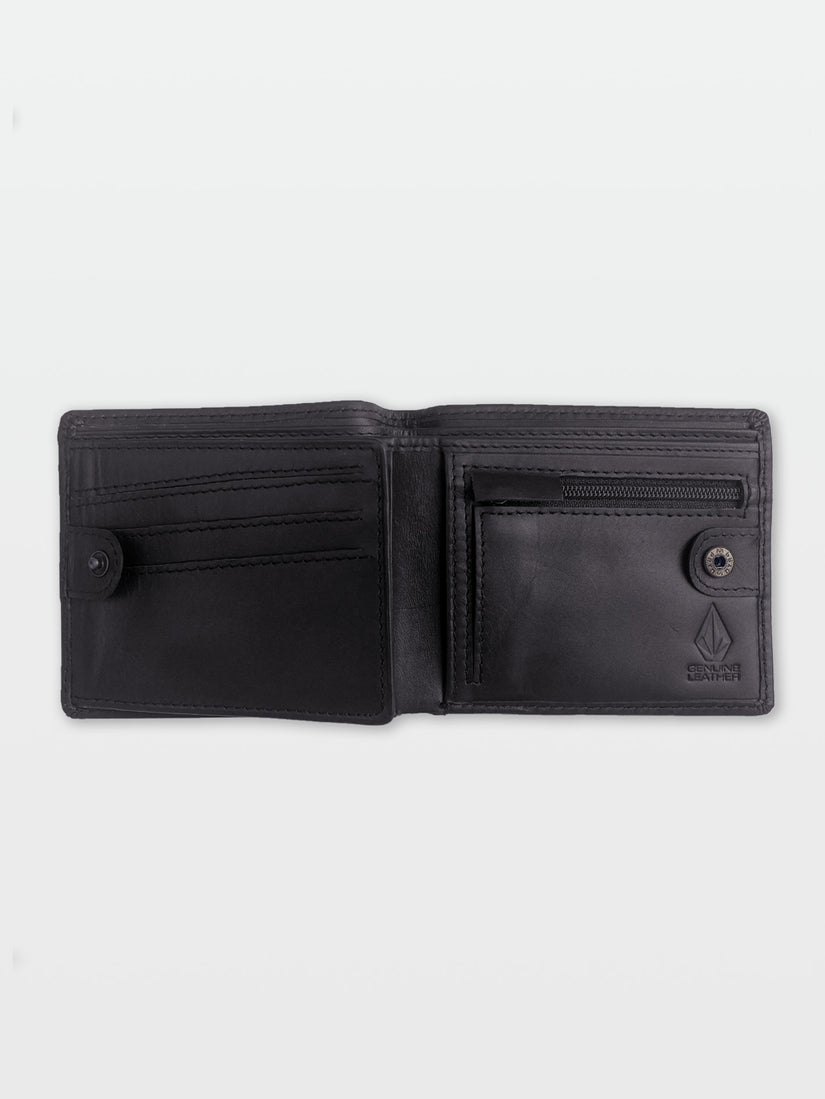 Single Stone Leather Wallet - Black