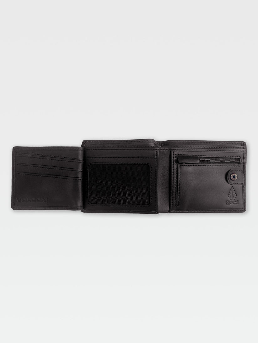 Single Stone Leather Wallet - Black