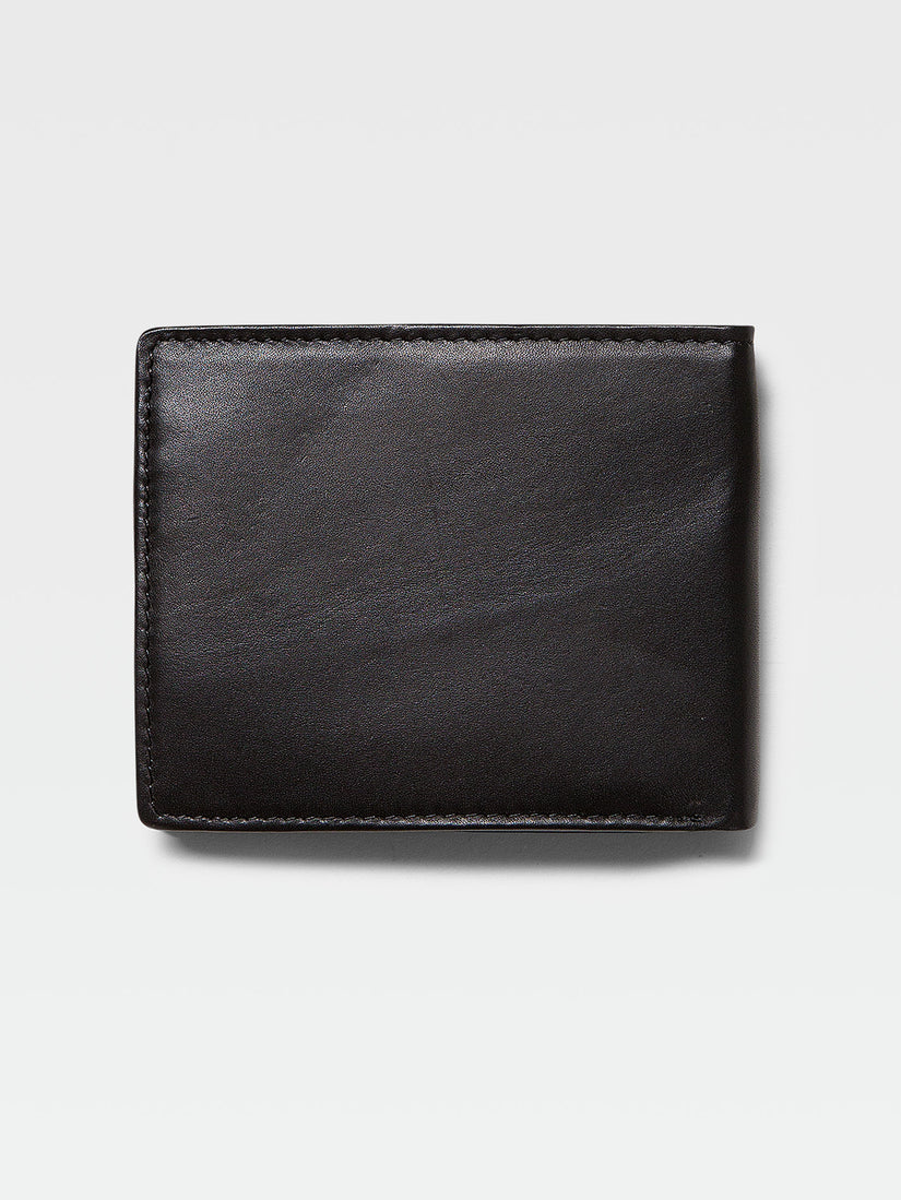 Single Stone Leather Wallet - Black
