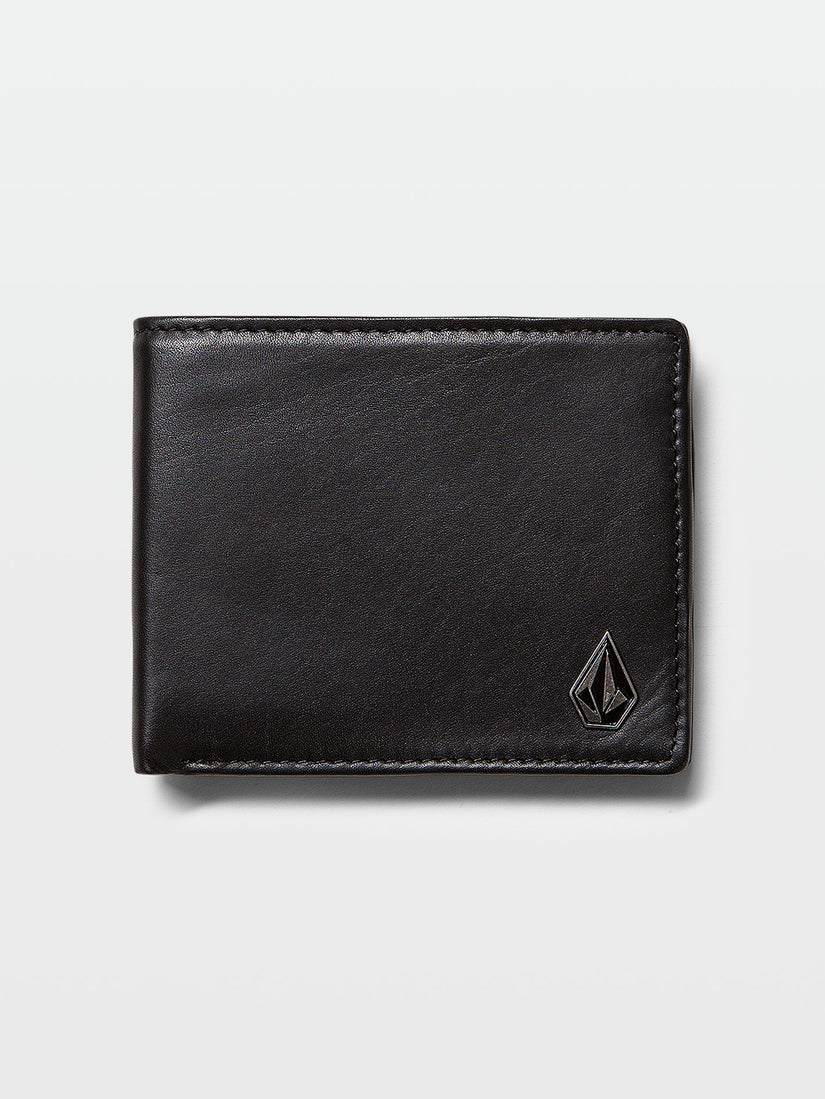 Single Stone Leather Wallet - Black