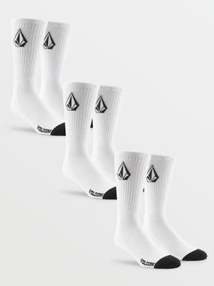 Full Stone 3 Pack Socks - White