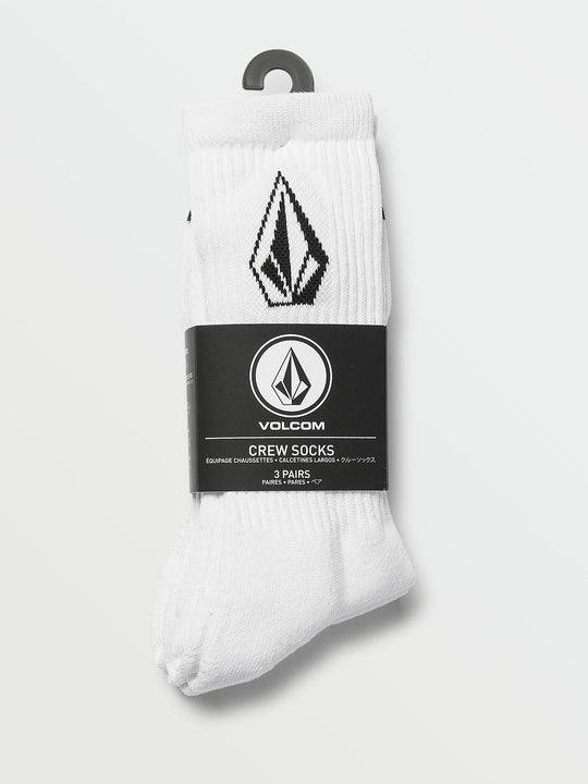 Full Stone Crew Sock 3 Pack - White