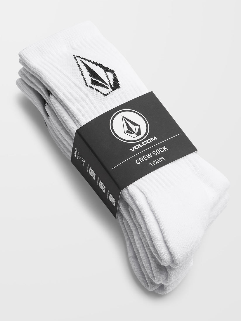 Full Stone Sock 3 Pack - White