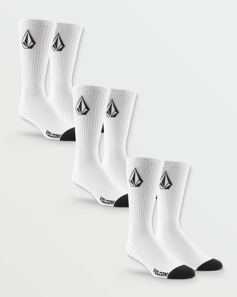 Full Stone Sock 3 Pack - White