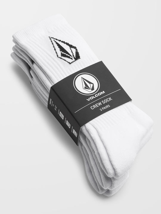 Full Stone Crew Sock 3 Pack - White