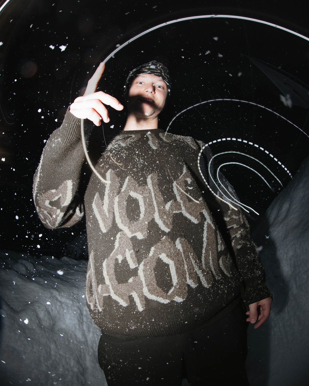 Mens Stone Jacquard Sweater