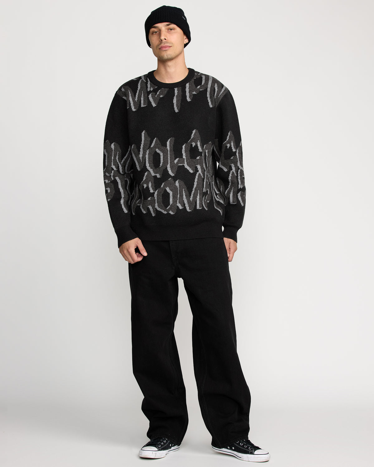Mens Stone Jacquard Sweater