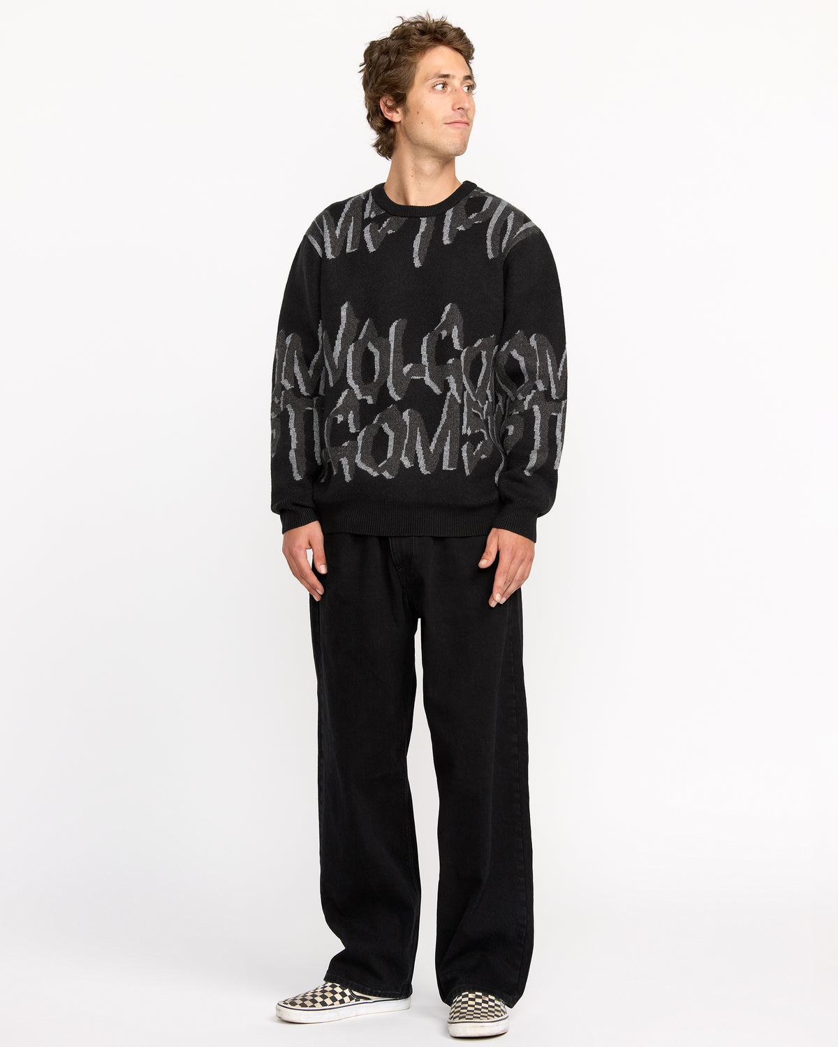 Mens Stone Jacquard Sweater