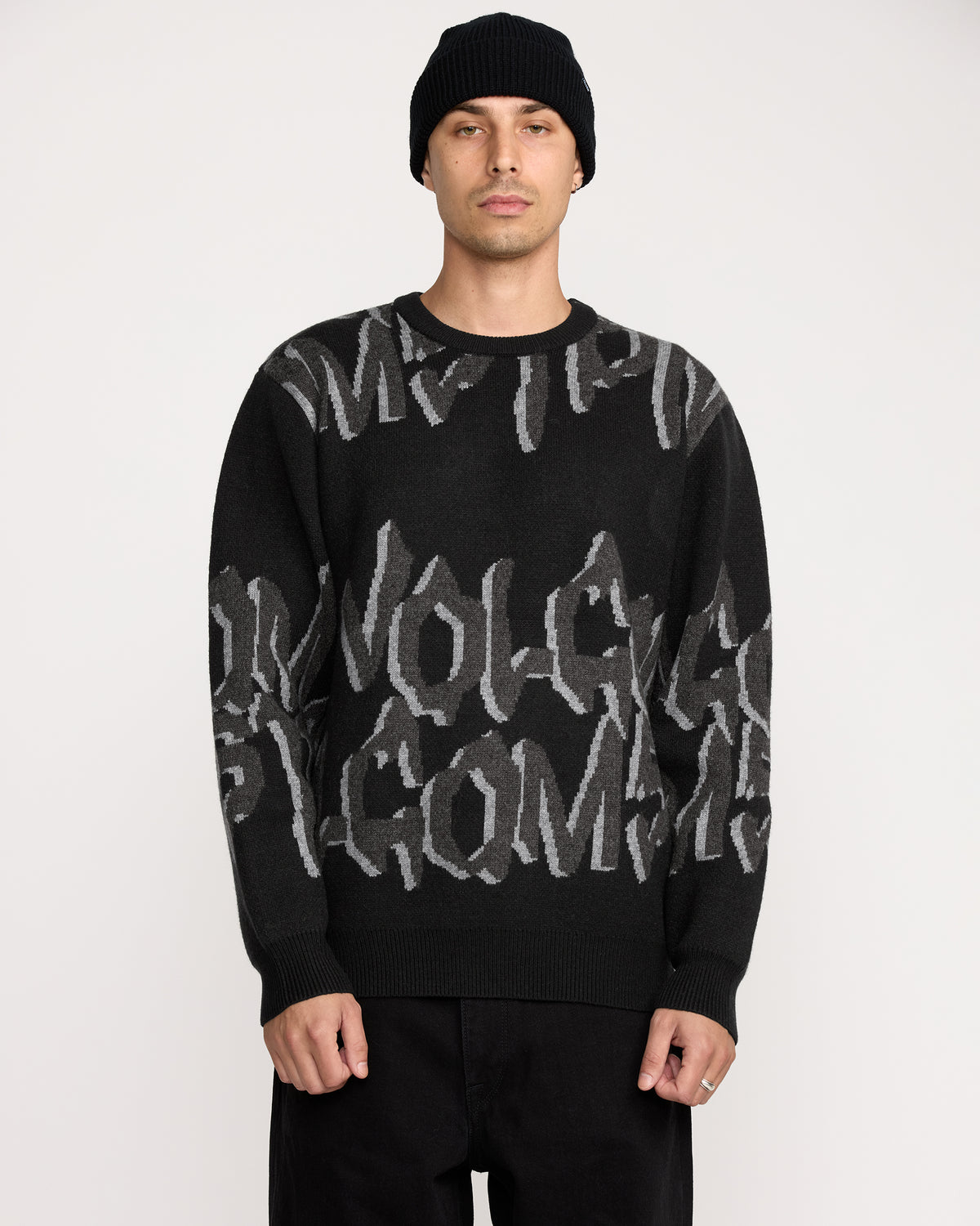 Mens Stone Jacquard Sweater