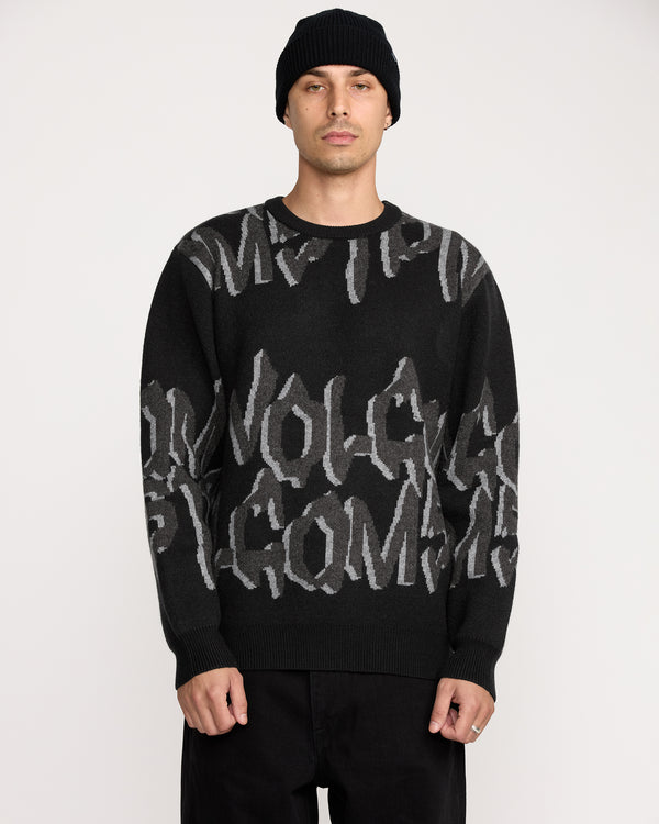 Mens Stone Jacquard Sweater