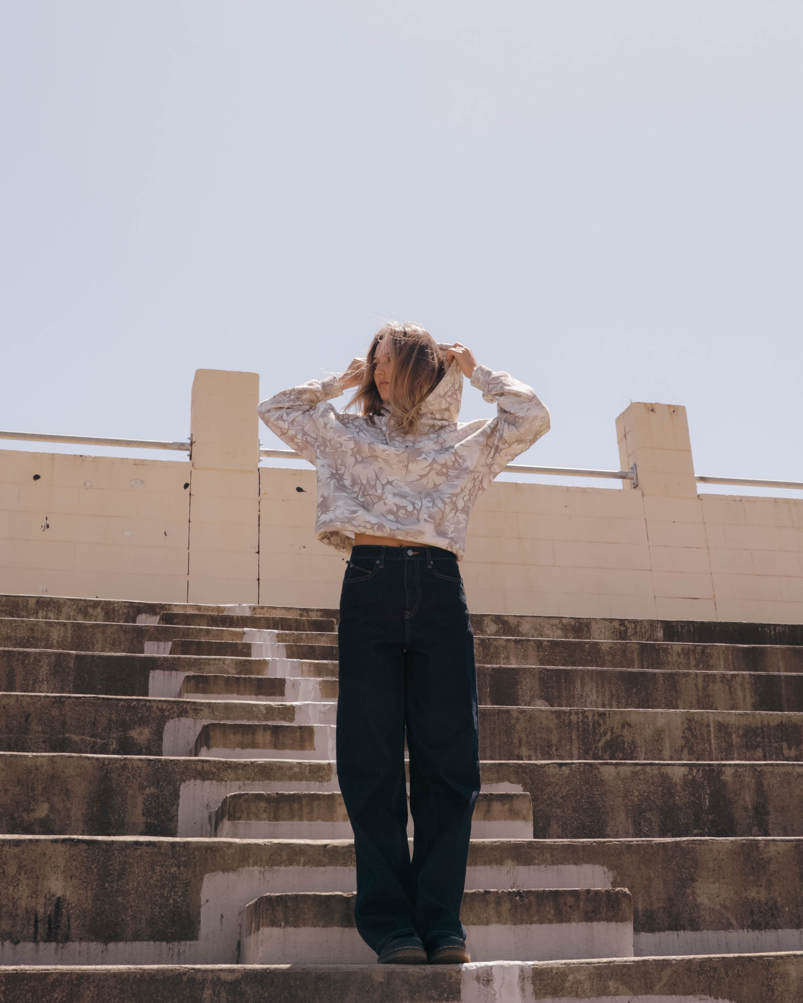 Womens Stoned BF High Rise Denim Jeans