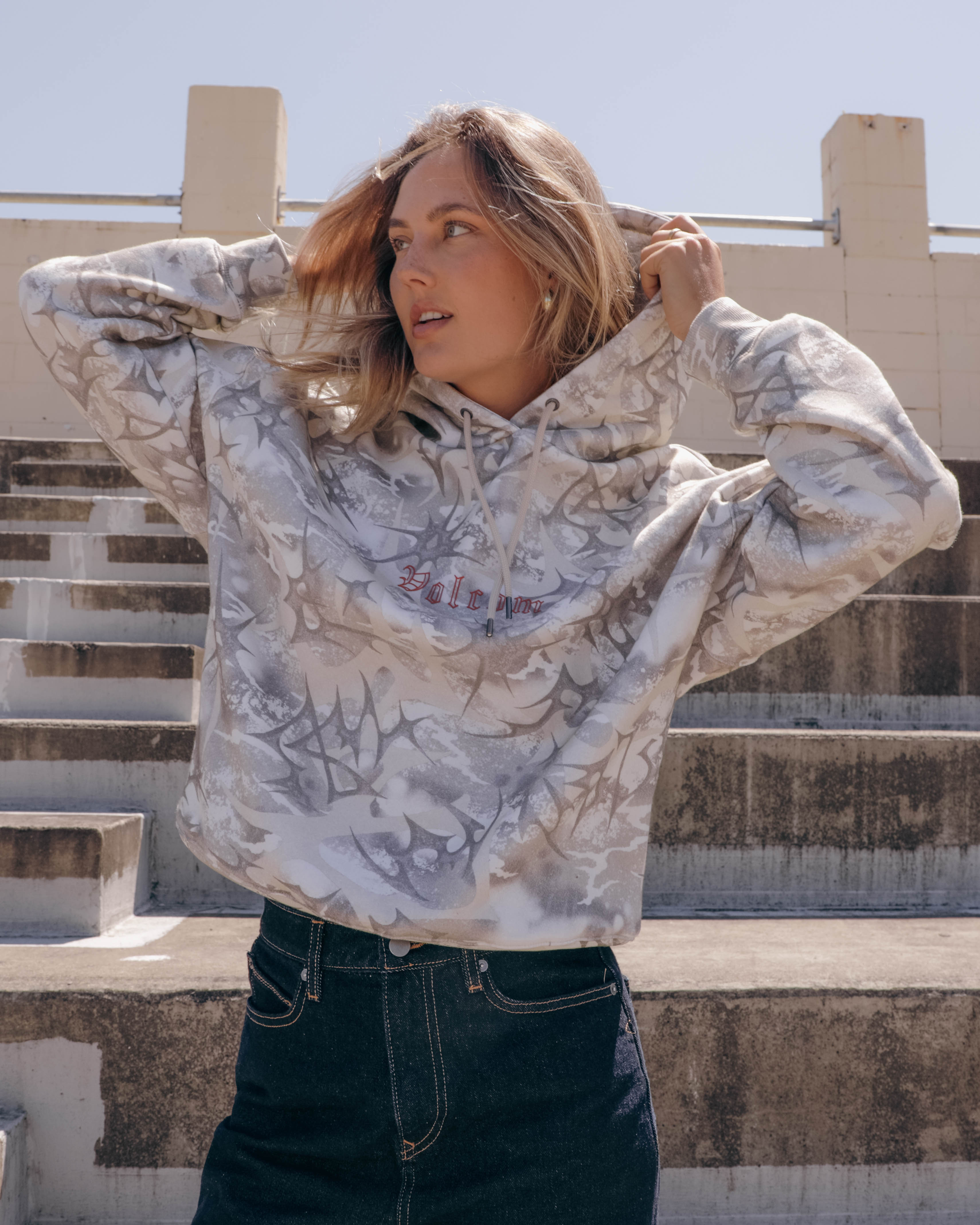 Womens Shadowed Pullover Hoodie