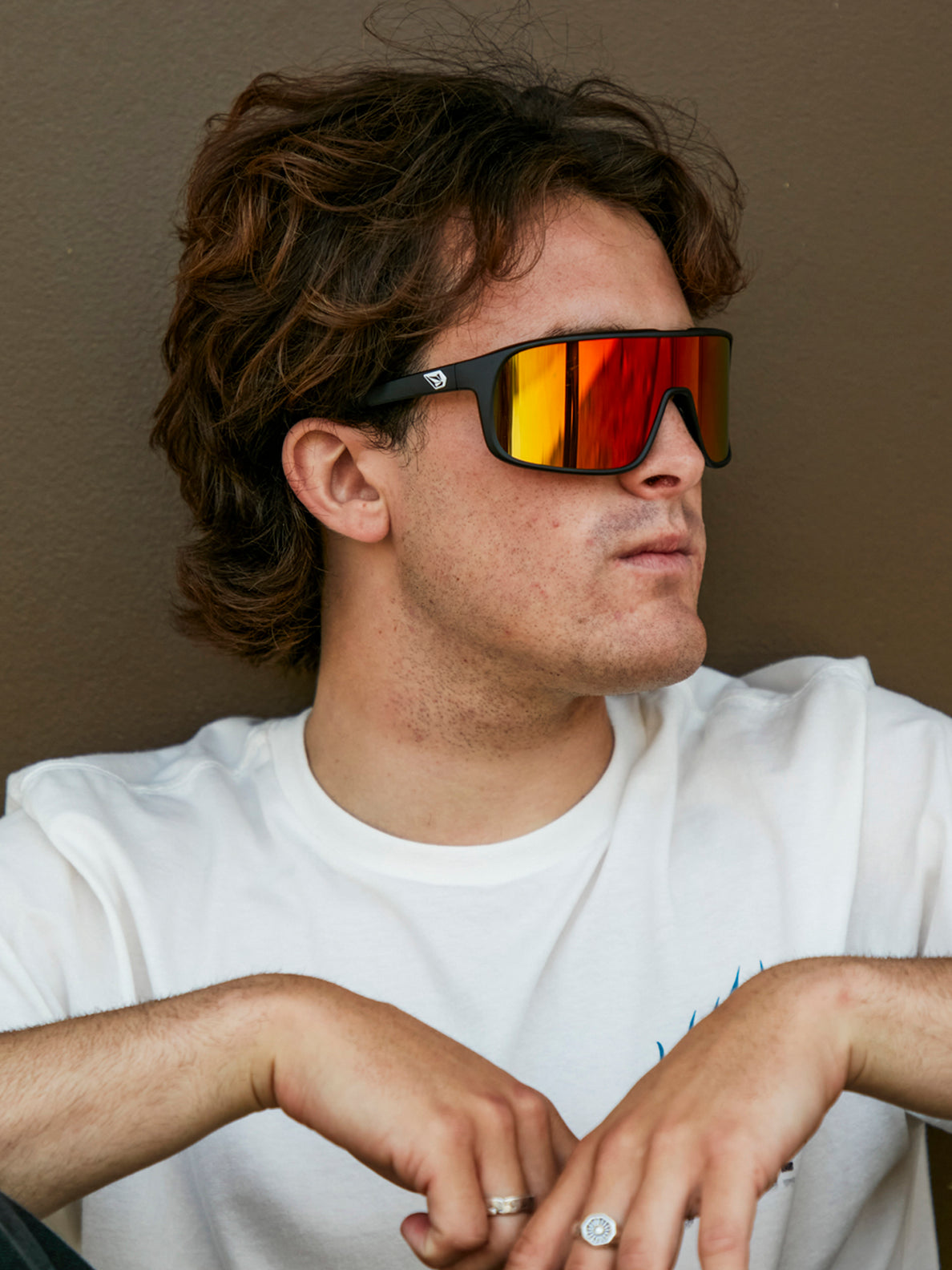 Macho Sunglasses - Matte Black Grey / Red Mirror